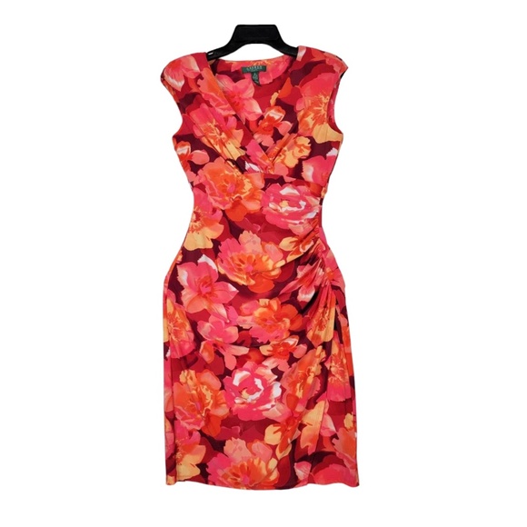 Lauren Ralph Lauren Dress Size 2 Women Sleeveless Sheath Floral - Picture 2 of 8